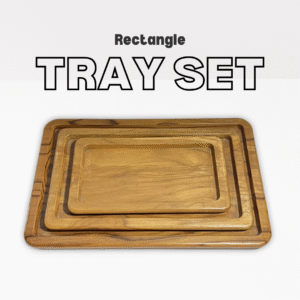 Wooden Rectangle Tray Set