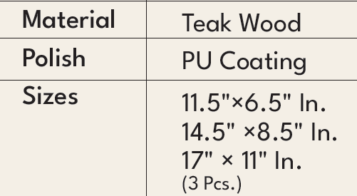 Wooden Rectangle Tray Set - Image 3