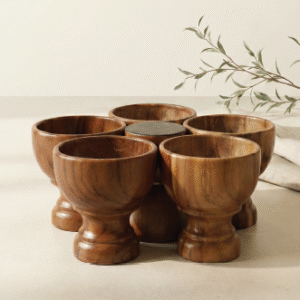 Wooden Ice Cream Cup Set(6 Pieces)